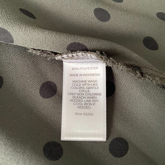 Express Olive & Black Polka Dot Blouse - Picture 5 of 8